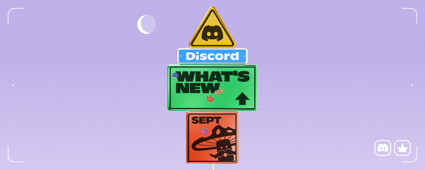A signpost reading "Atlas Meet," "What's New," and "Sept." 