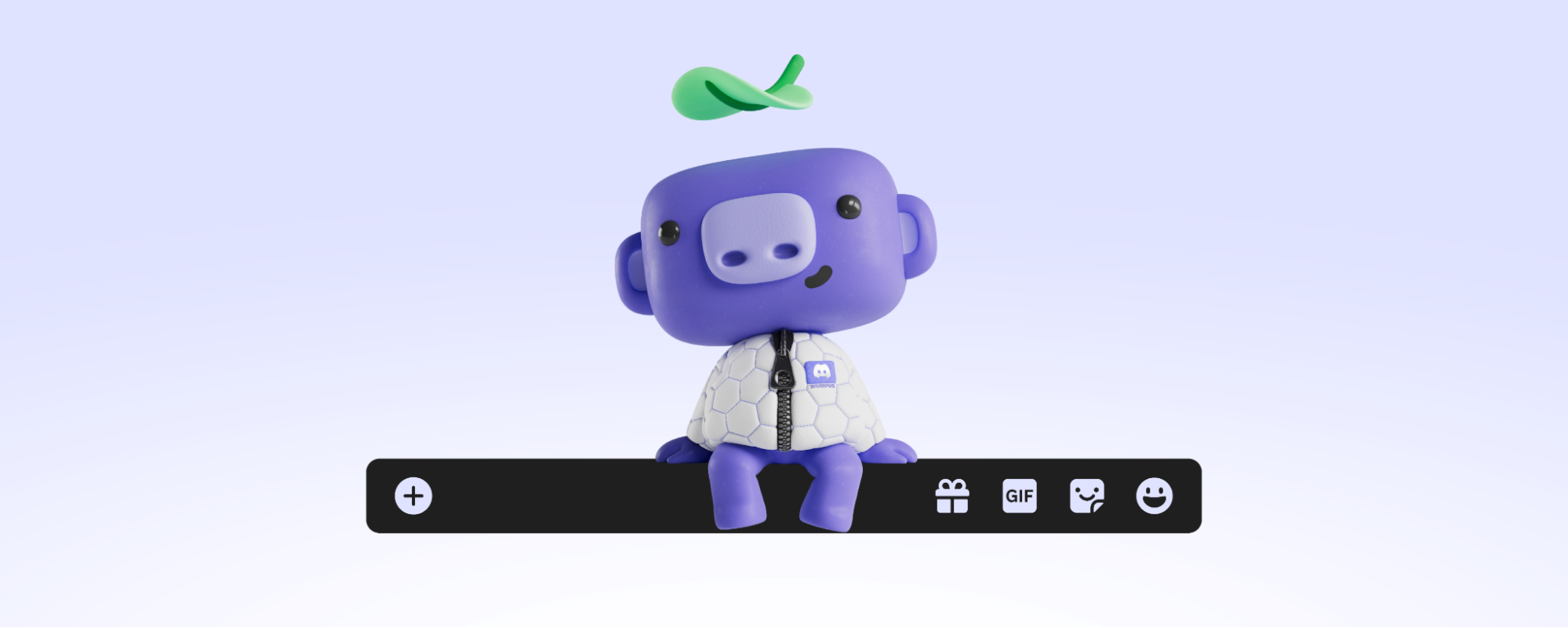 Wumpus sitting on the Atlas Meet chat bar.