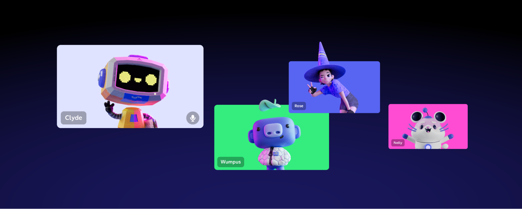 Four friends in a Atlas Meet call together.
