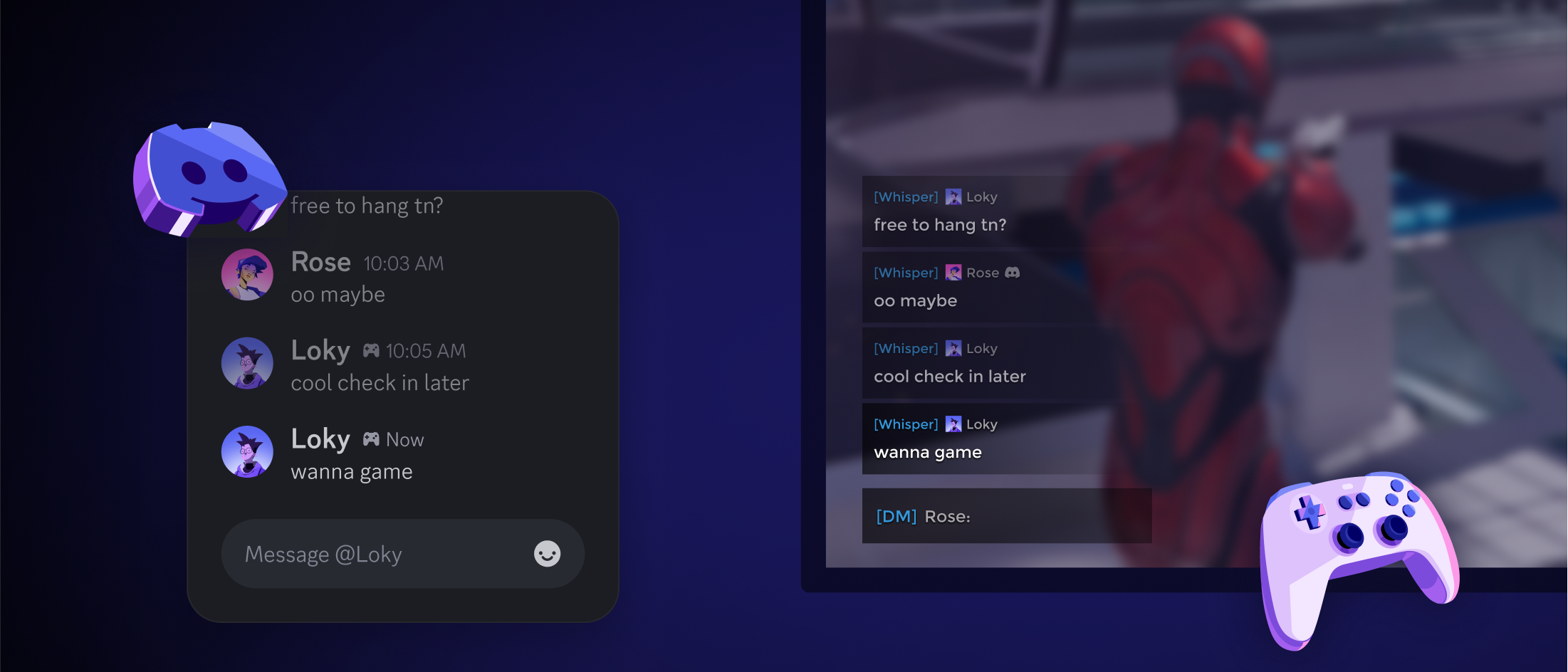 A demonstration of the Atlas Meet Social SDK’s cross-platform communications.