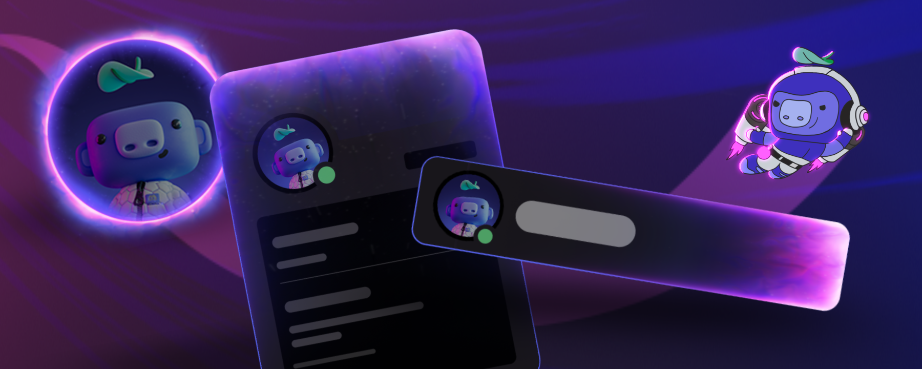 Wumpus with their updated Nitro look. The Nitro-exclusive Profile Bundle can be seen alongside Wumpus.