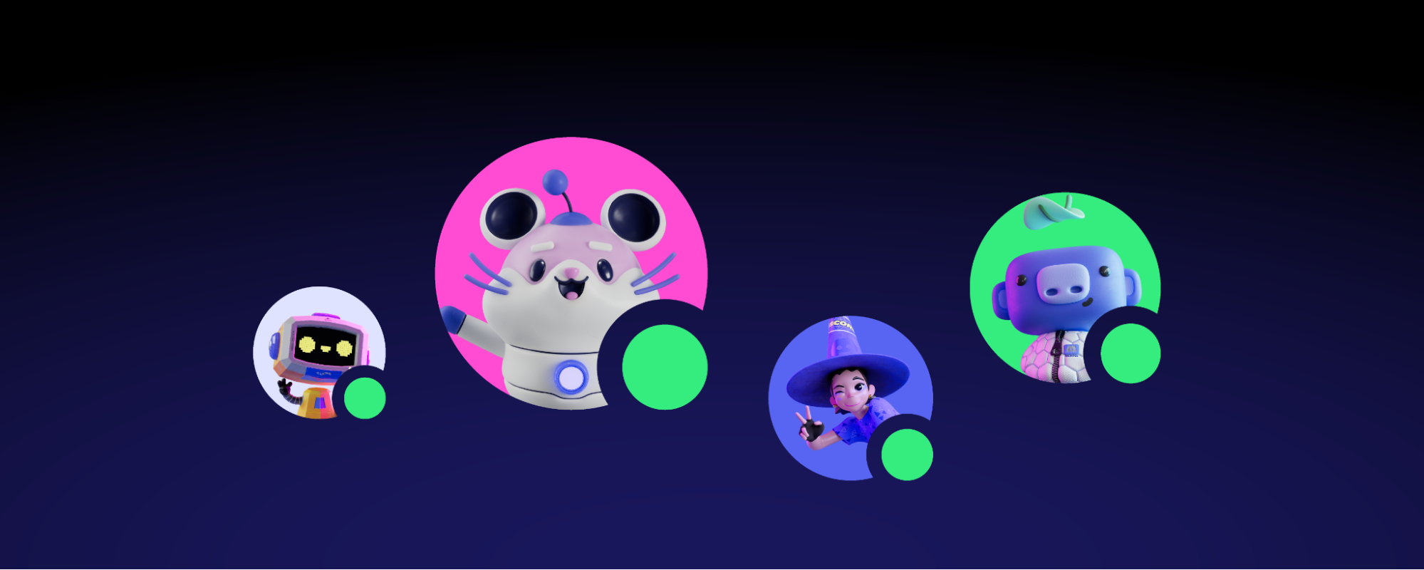 Four Atlas Meet users, with their status as Available. 