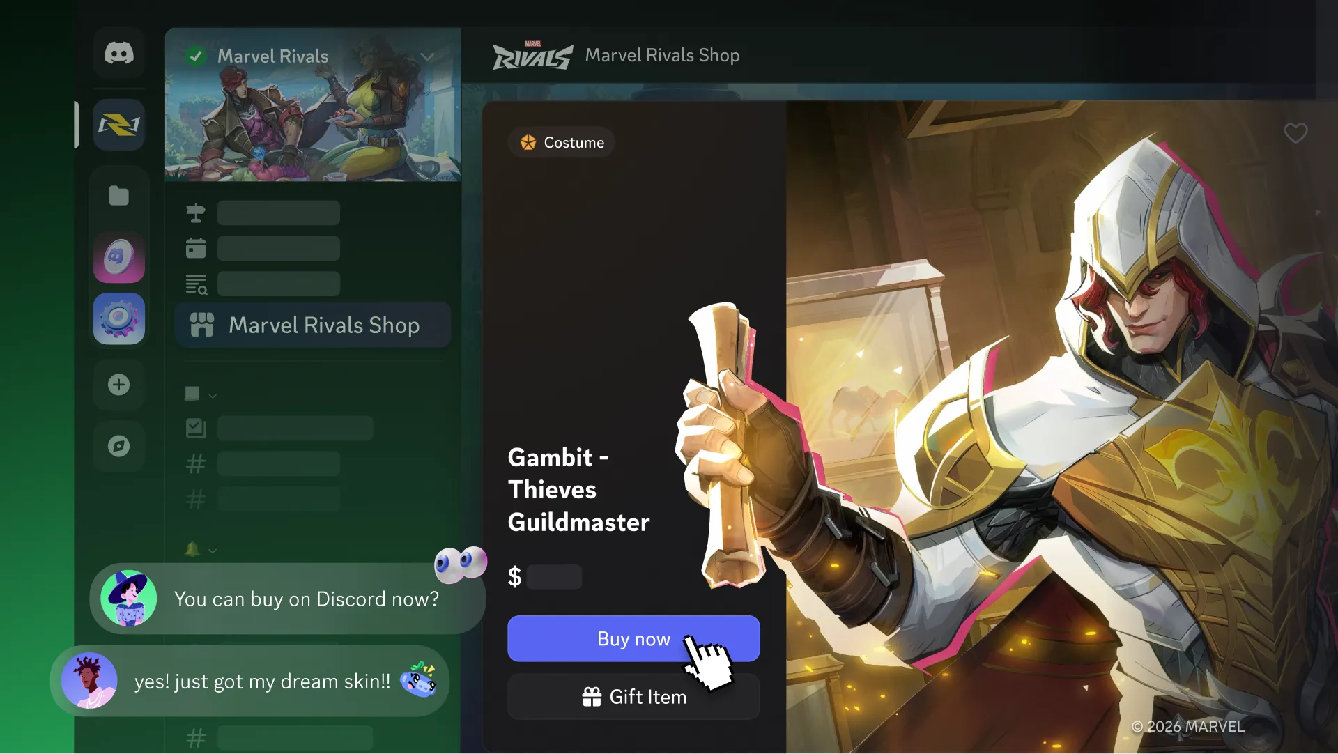 Marvel Rivals Shop within Atlas Meet, showing Atlas Meet Social Commerce in action.