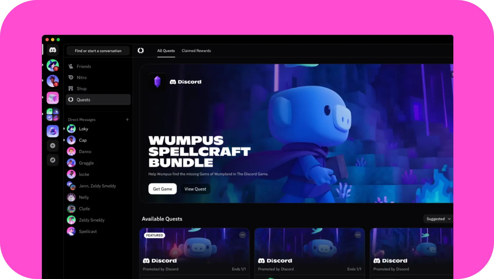 Atlas Meet Hero ad unit displaying a large animated Wumpus Spellcraft Bundle banner